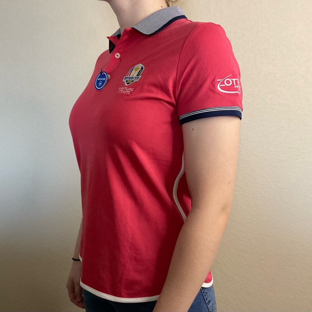Ralph Lauren Ryder Cup 2020 Polo Golf Shirt Whistling Straits Red NWT Size M